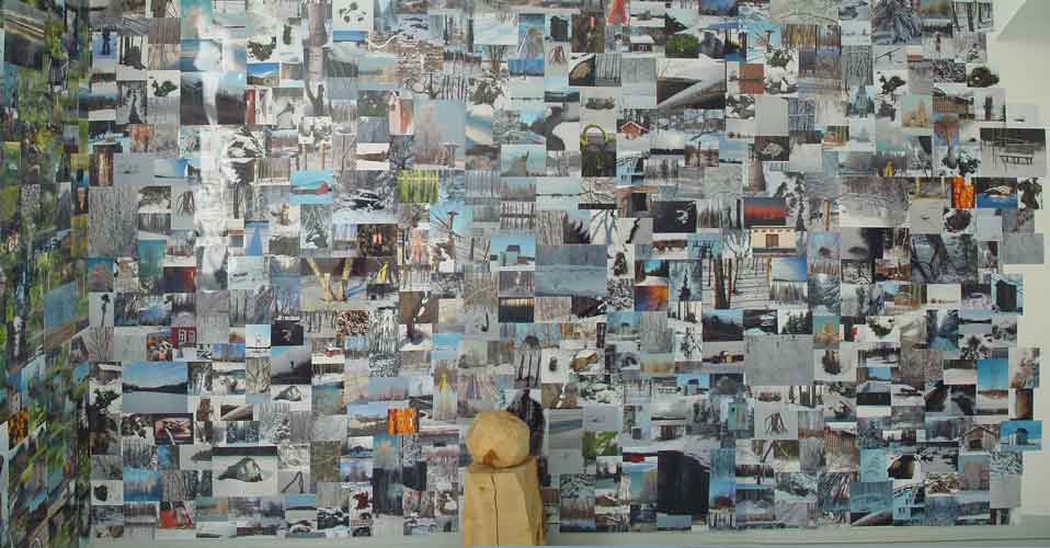 The photo wall is a reflection of the walks Ilse van den Berk has made in the environment of the art center.