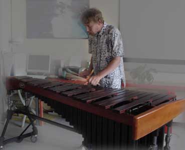 Fedor Grigoryev is playing on his marimba.