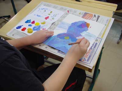 First painting the large forms to see if everything is on a good place.