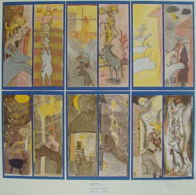 Soft crayon and Bremer Town Musicians show the various imagination of children.