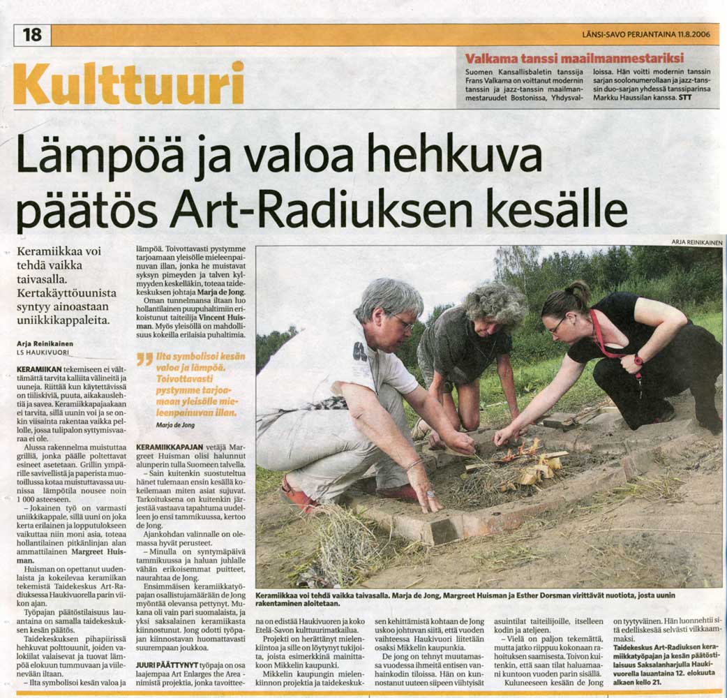 The experimental volcano paper kiln ceramic workshop is one of the artistic activities and events organized by art centre Saksala ArtRadius.